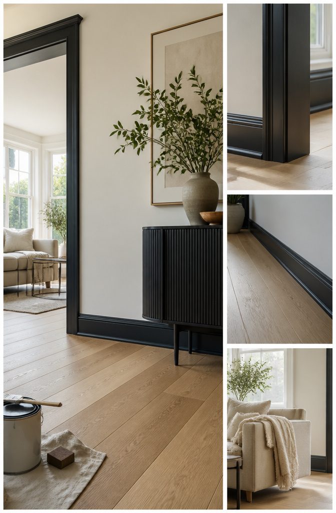 Dark Trim Light Floors: 4 Key Differences to Weigh Before You Choose 7 A photograph illustrating the contrast between light oak floors and dark trim.