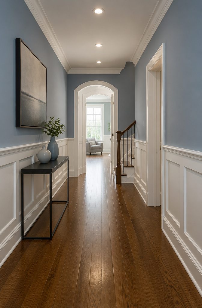 Wall Trim Types: A Guide to Moulding, Wainscoting and Paneling 5 Room featuring wainscoting with a chair rail along the lower wall.